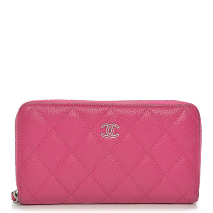 Chanel Caviar Quilted Small Zip Around Wallet Pink 1 of 11