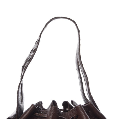 Nancy Gonzalez Calfskin Crocodile Shoulder Tote Brown 11 of 11