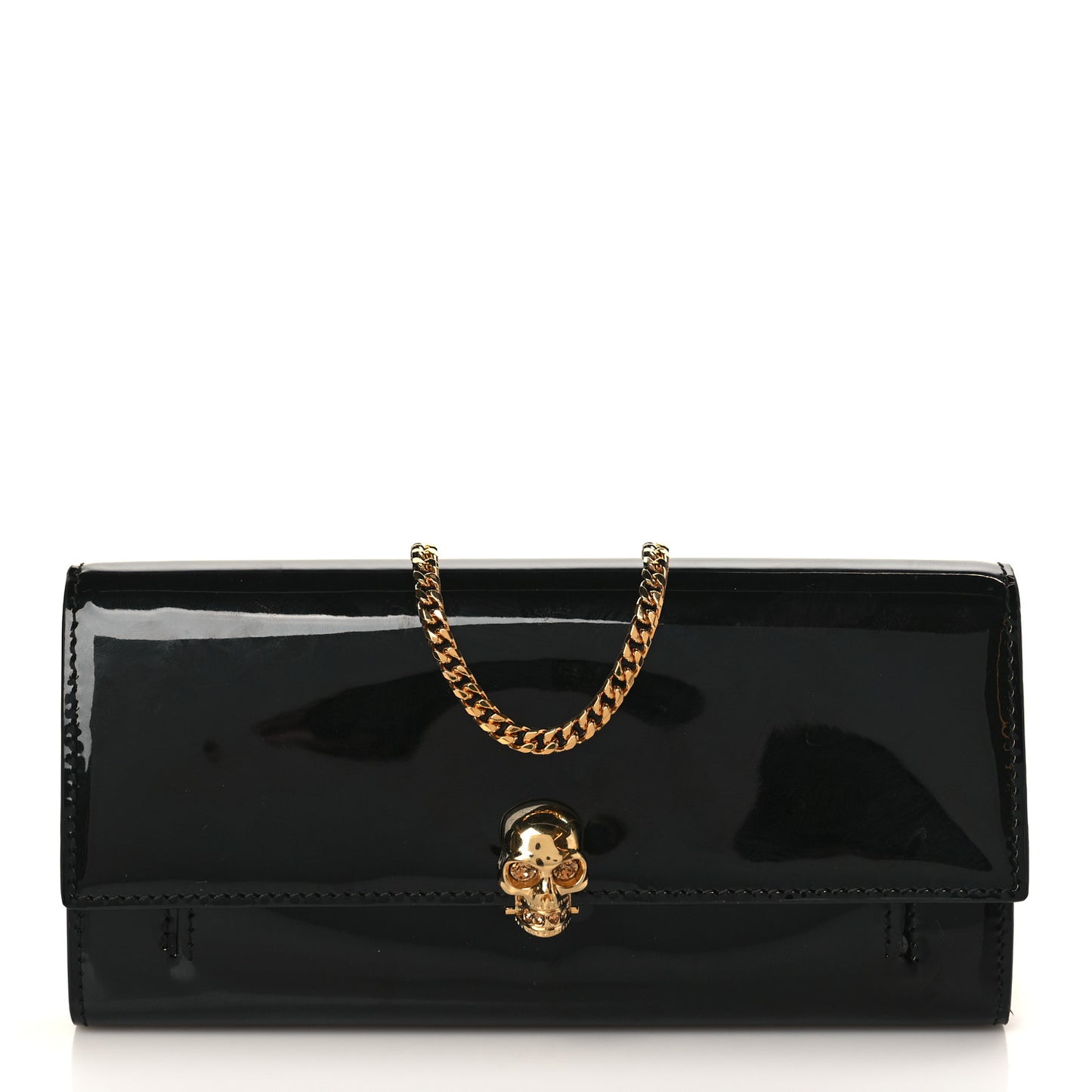 Patent Skull Wallet on Chain Black