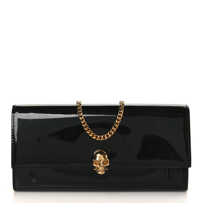 Alexander McQueen Patent Skull Wallet on Chain Black 1 of 8