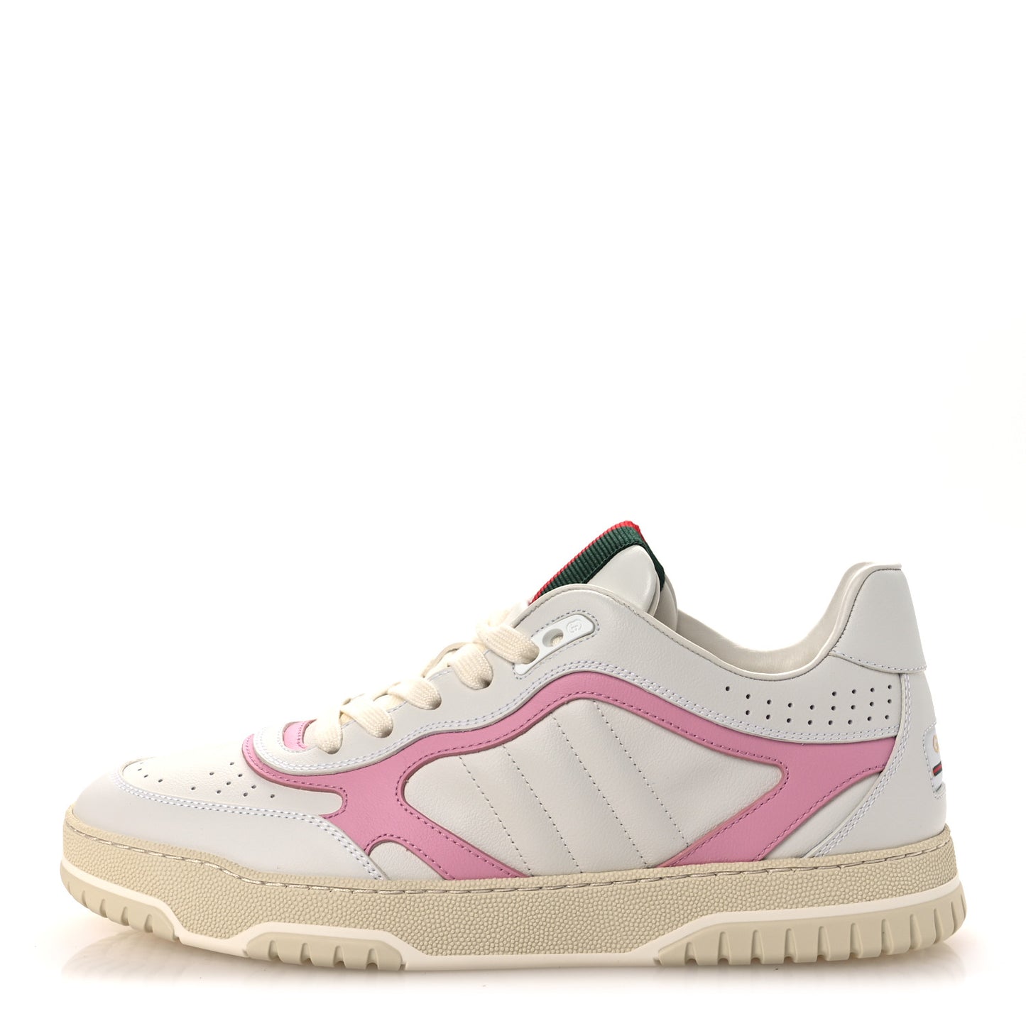 Calfskin Womens Re-Web Sneakers 40 White Pink