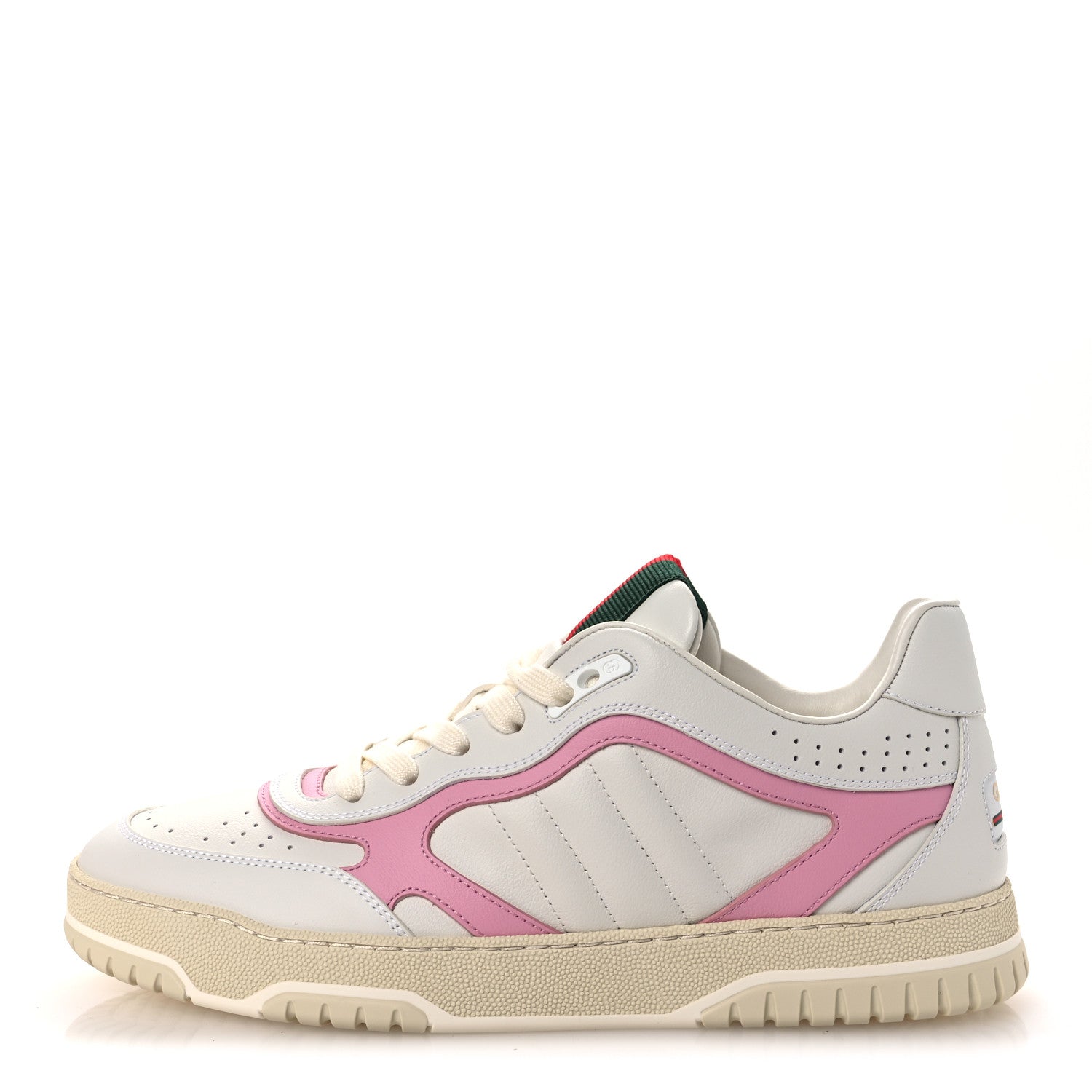 Gucci Calfskin Womens Re-Web Sneakers 40 White Pink 1 of 10