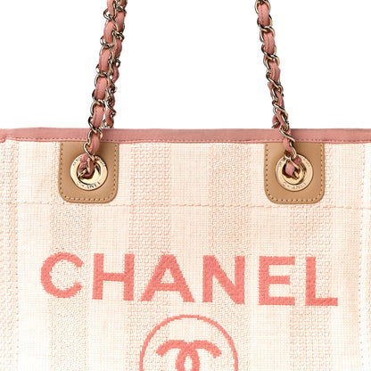 Chanel Mixed Fibers Calfskin Striped Mini Deauville Tote Pink 10 of 10