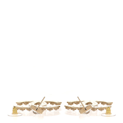 Chanel Round Crystal CC Dangle Earrings Gold 3 of 5