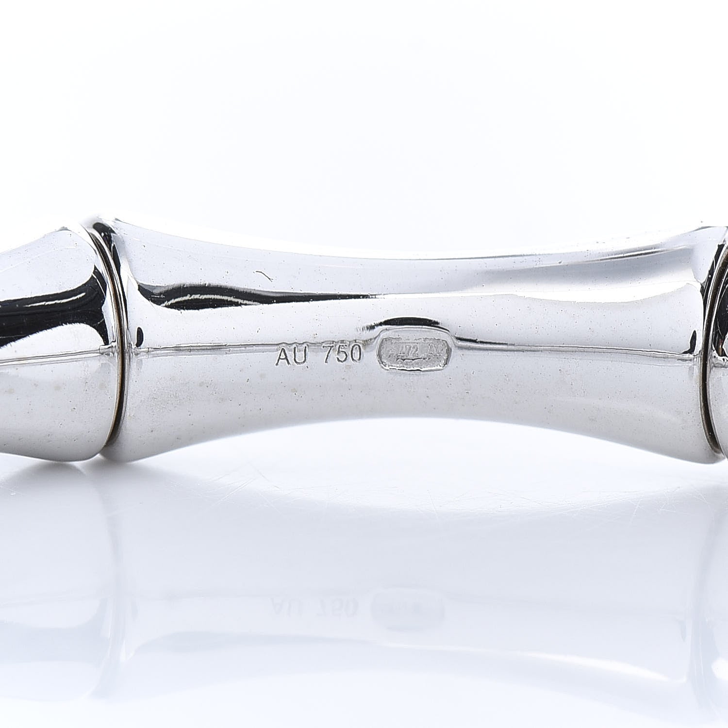 Gucci 18K White Gold Medium Bamboo Spring Bracelet 18 6 of 7