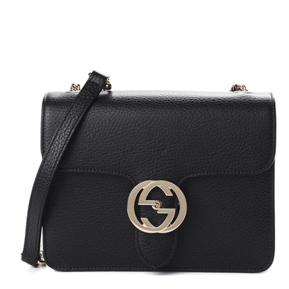 Gucci Dollar Calfskin Small Interlocking G Shoulder Bag Black 1 of 6