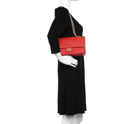 Chanel Calfskin Chevron Quilted 2.55 Reissue 225 Flap Red 2 of 15