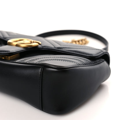 Gucci Calfskin Matelasse Small GG Marmont Shoulder Bag Black 9 of 9