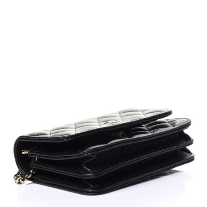 Chanel Caviar Quilted Mini Wallet On Chain WOC Black 4 of 11
