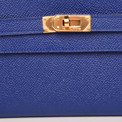 Hermes Epsom Kelly Longue Wallet Bleu Electrique 8 of 9