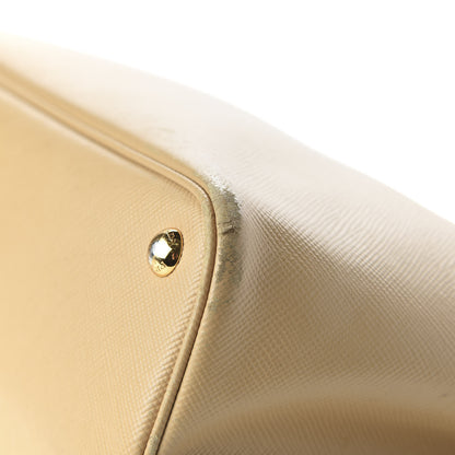 Prada Saffiano Cuir Medium Double Bag Noisette Papaya 10 of 13