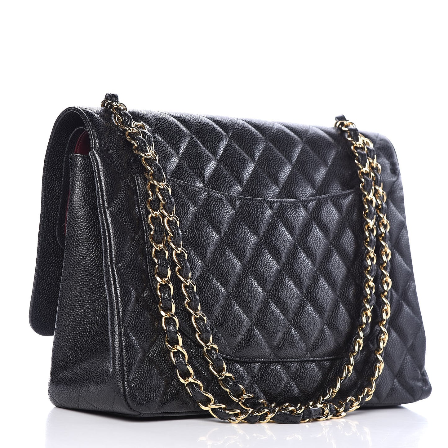 Caviar Quilted Maxi Double Flap Black