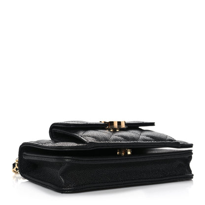 Chanel Caviar Quilted Pocket Twins Clutch With Chain Black 3 of 12