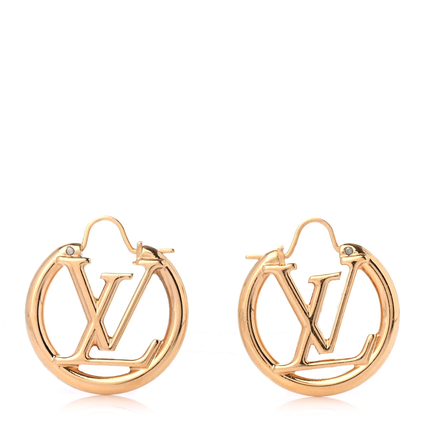 Metal Small Louise Hoop Earrings Gold