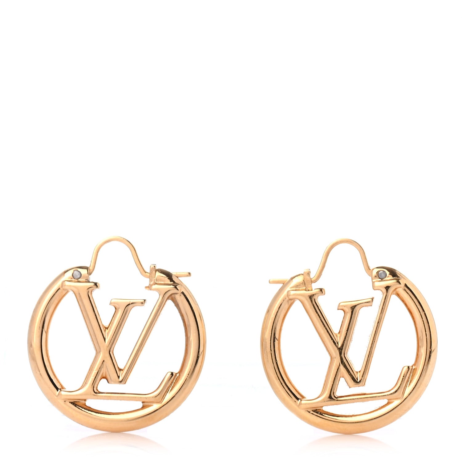 Louis Vuitton Metal Small Louise Hoop Earrings Gold 1 of 4