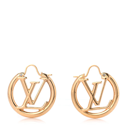 Louis Vuitton Metal Small Louise Hoop Earrings Gold 1 of 4
