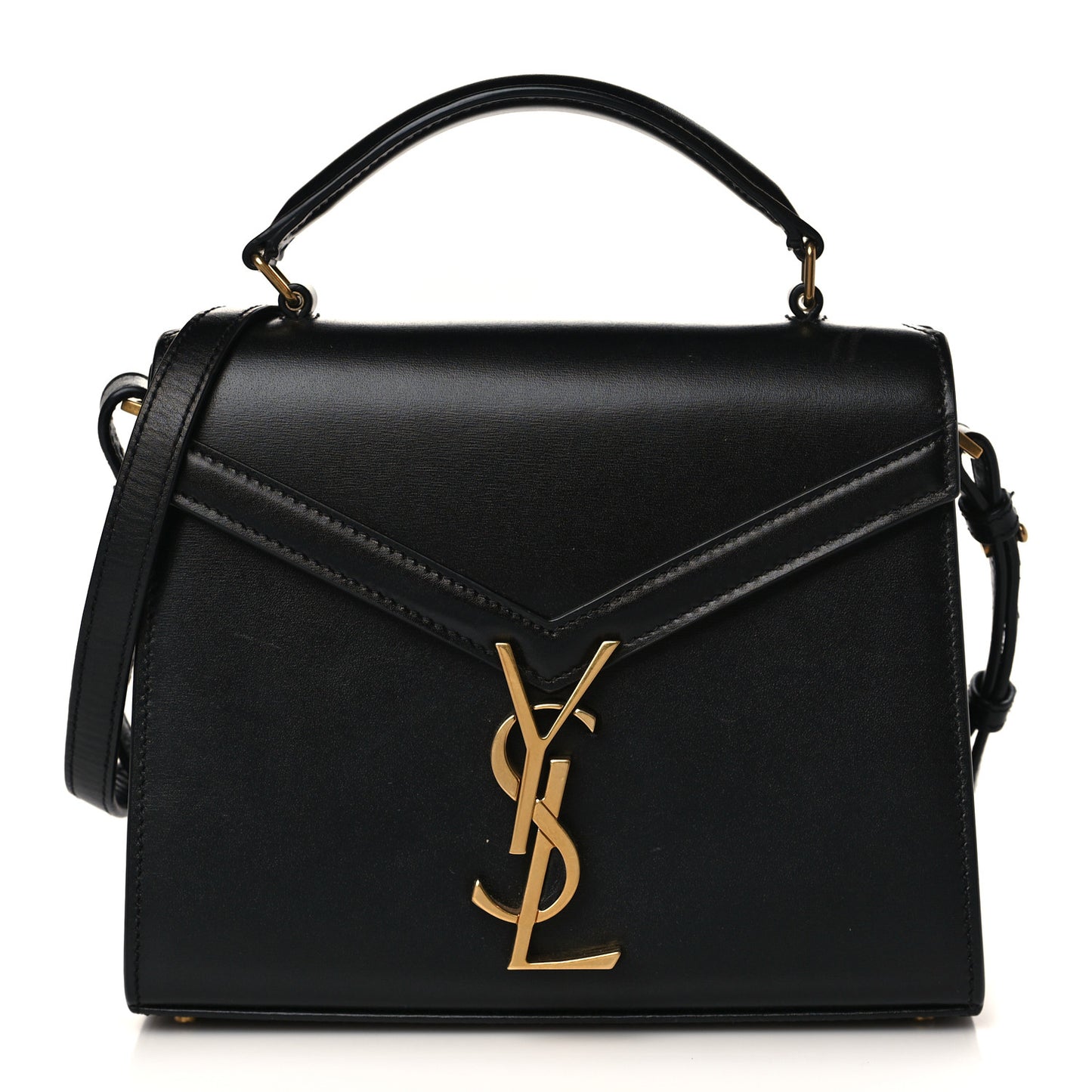 Calfskin Mini Classic Monogram Cassandra Top Handle Black