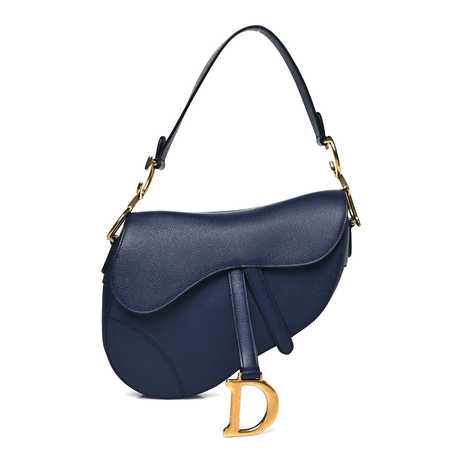 Christian Dior Grained Calfskin Saddle Bag Navy 1 of 10
