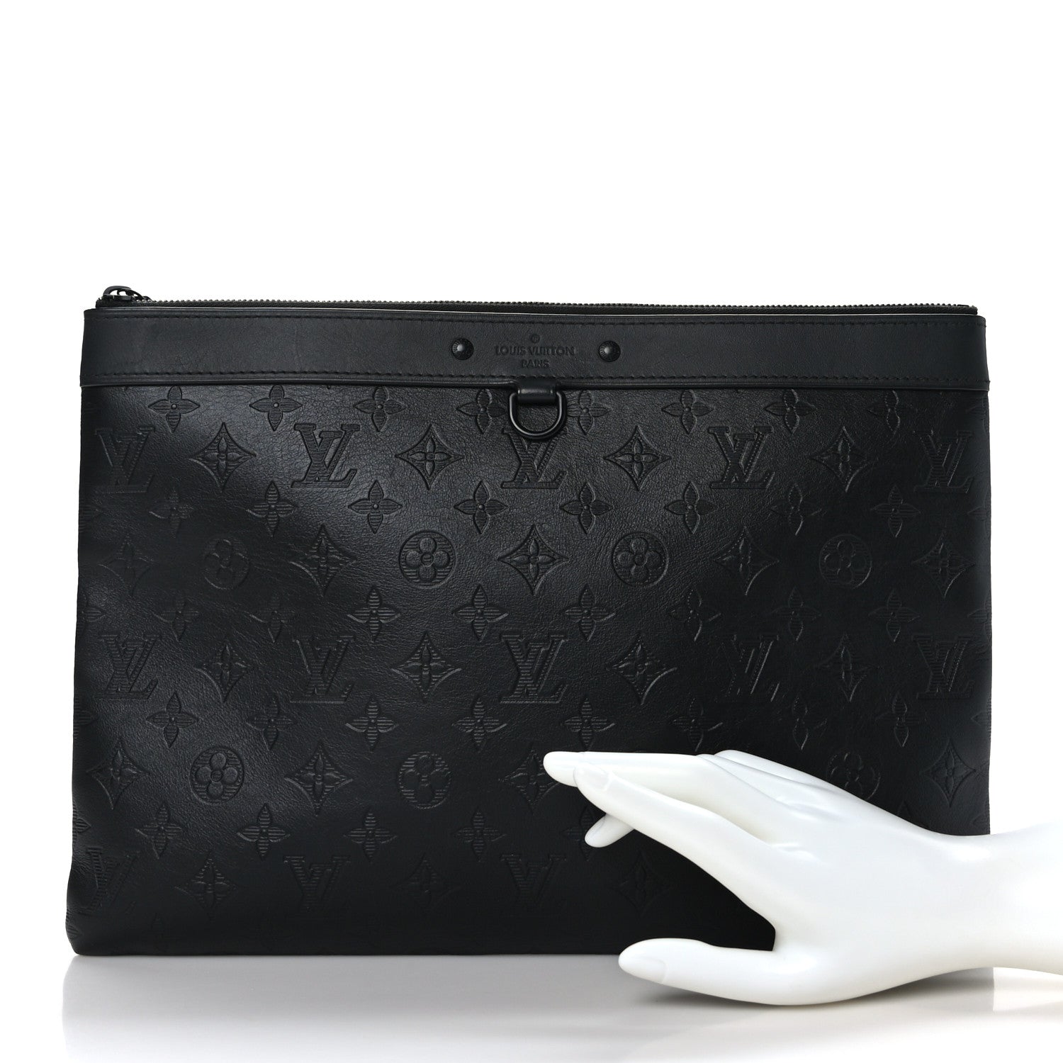 Louis Vuitton Calfskin Monogram Shadow Discovery Pochette Black 2 of 6