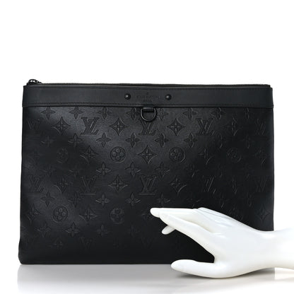 Louis Vuitton Calfskin Monogram Shadow Discovery Pochette Black 2 of 6