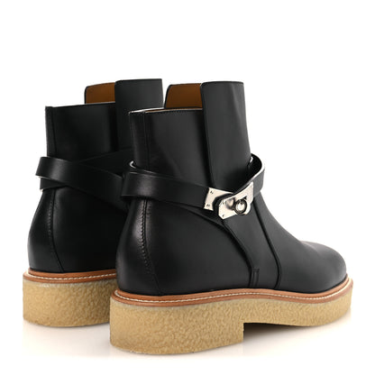 Hermes Calfskin Follow Ankle Boots 41 Black 10 of 25