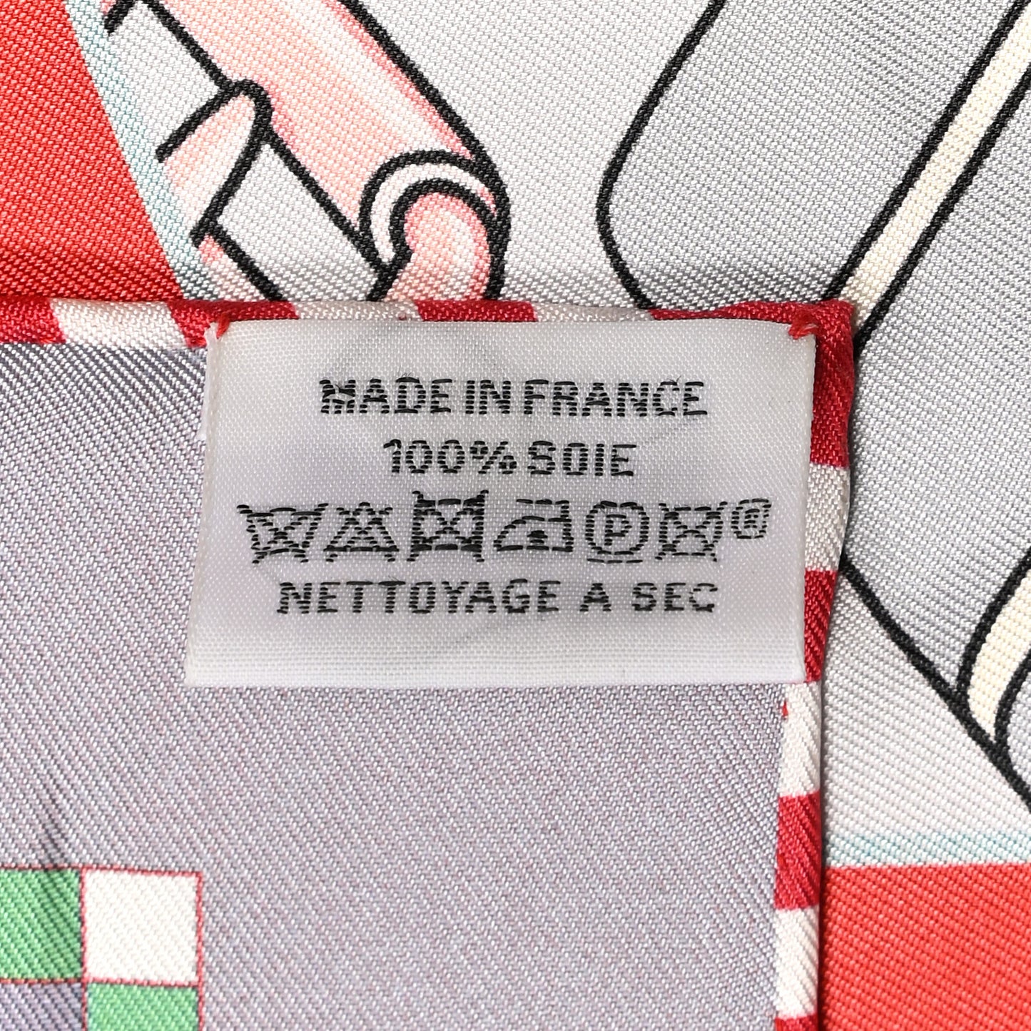 Silk Tatersale en Zig Zag Double Face Scarf 90 Grenadine Vert Creme