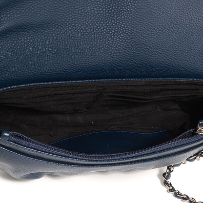 Chanel Caviar Half Moon Wallet On Chain WOC Navy Blue 6 of 9