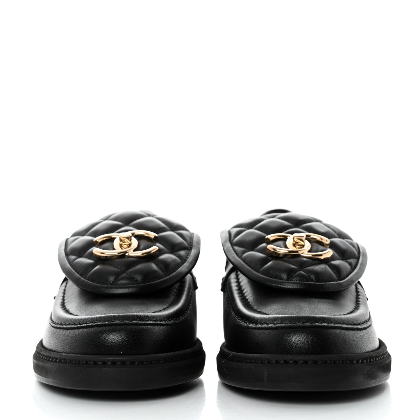 Lambskin Quilted CC Turnlock Loafers 37 Black