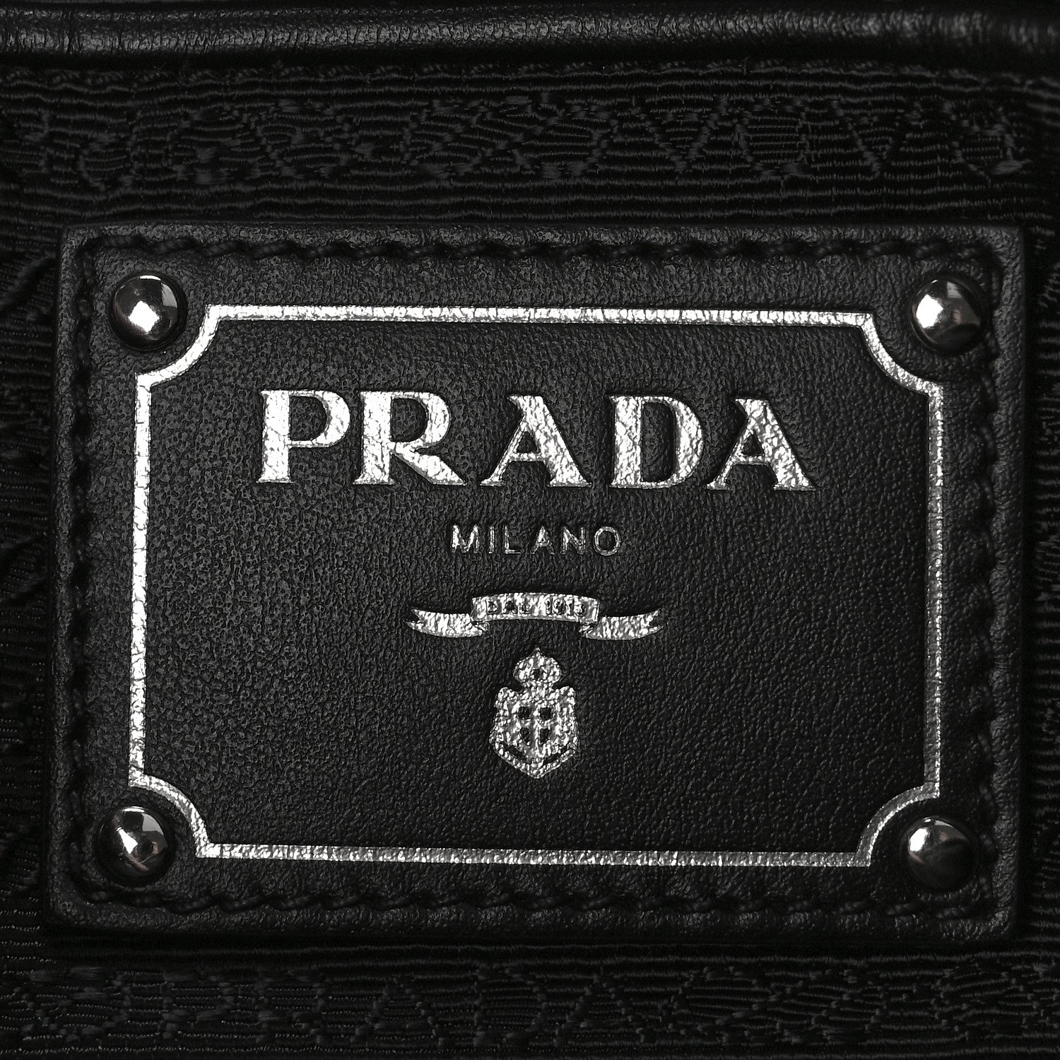 Prada Tessuto Nylon Calfskin Dome Satchel Black 6 of 8