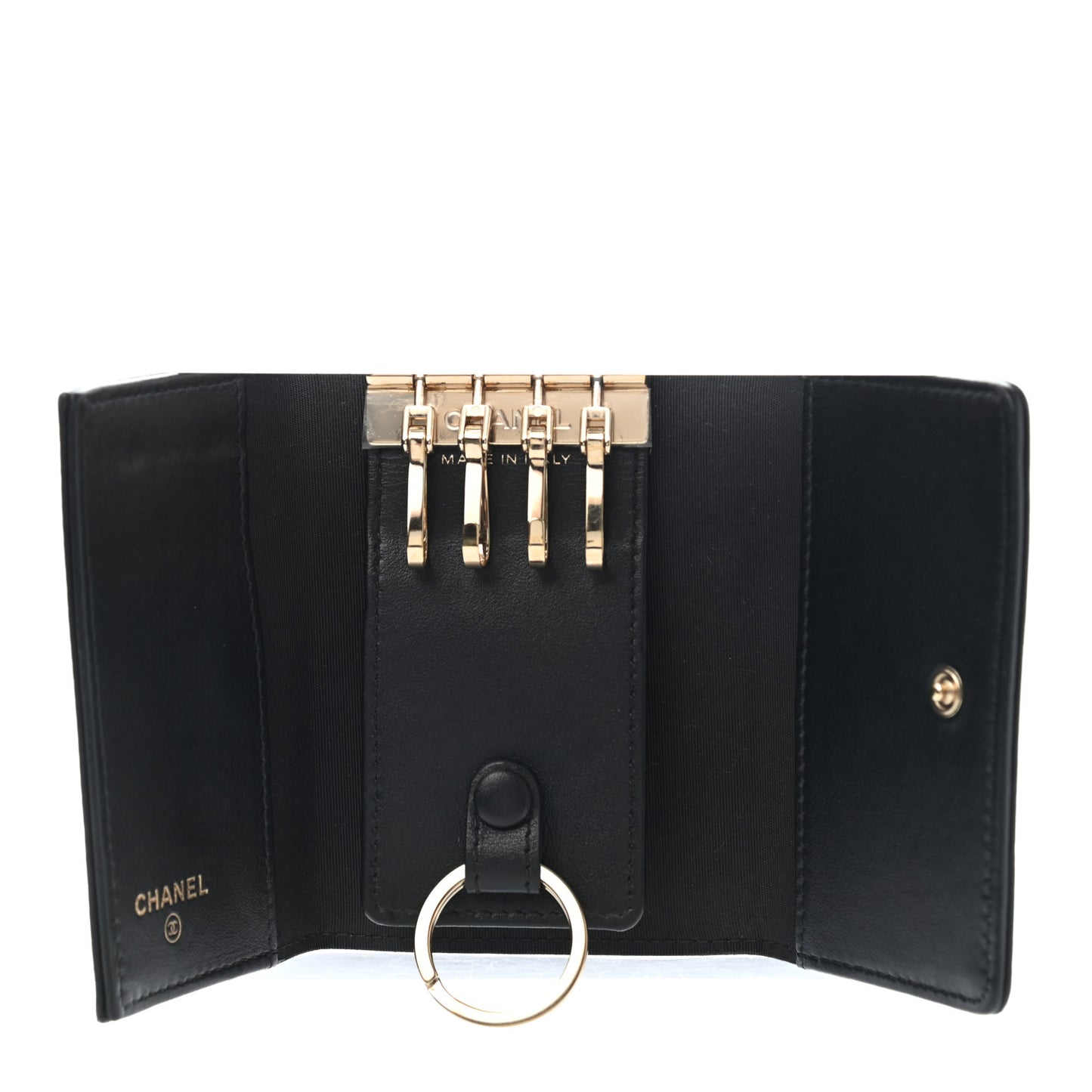 Goatskin CC 4 Key Holder Black