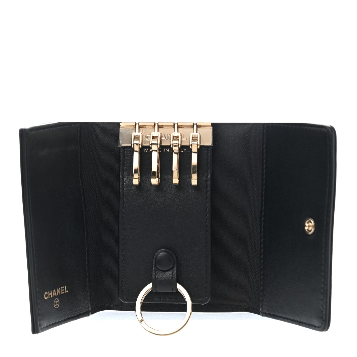 Chanel Goatskin CC 4 Key Holder Black 5 of 12