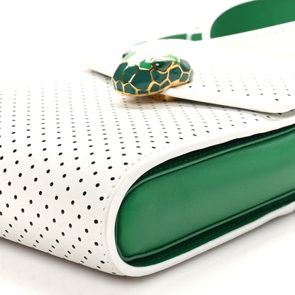 Bulgari X CASABLANCA Calfskin Serpenti Forever Apres Vertical Pochette Tennis Green White 10 of 10