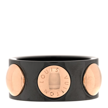 Louis Vuitton 18K Pink Gold Ceramic Grandberg Ring 57 8 1 of 4