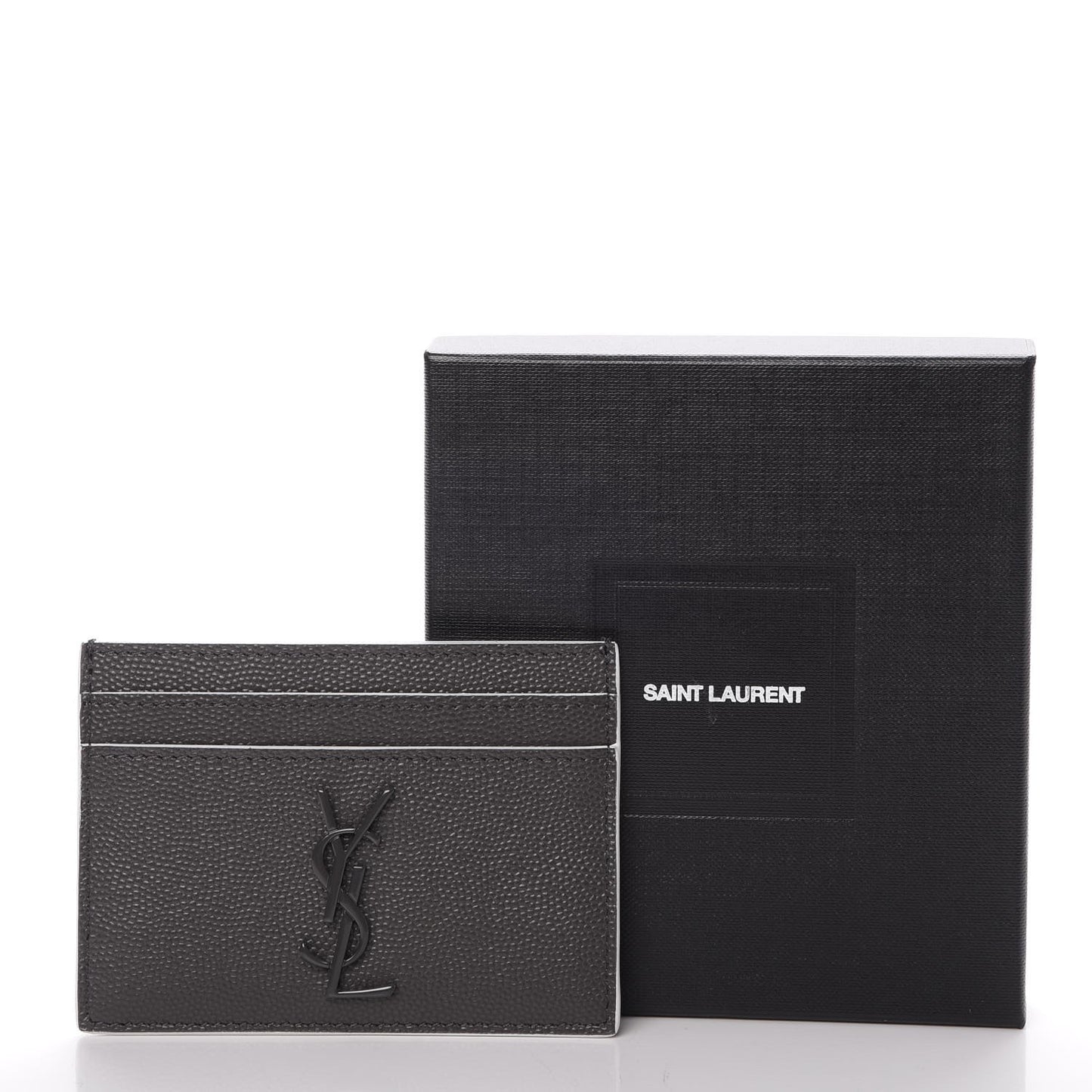 Grain De Poudre Monogram Credit Card Case Grey