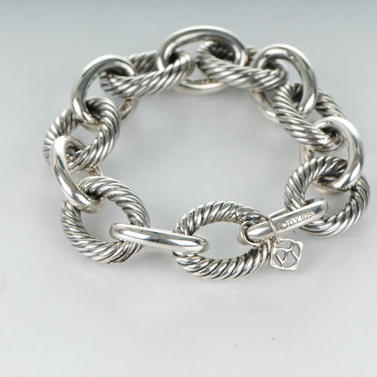 David Yurman Sterling Silver 17mm Extra Large Oval Link Bracelet 3 of 6