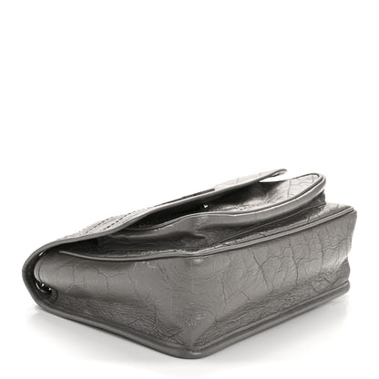 Saint Laurent Crinkled Calfskin Matelasse Monogram Medium Niki Chain Satchel Fog 4 of 14