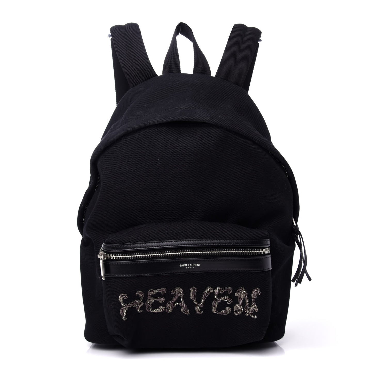 Canvas Signature Heaven Embroidered Mini City Backpack Black