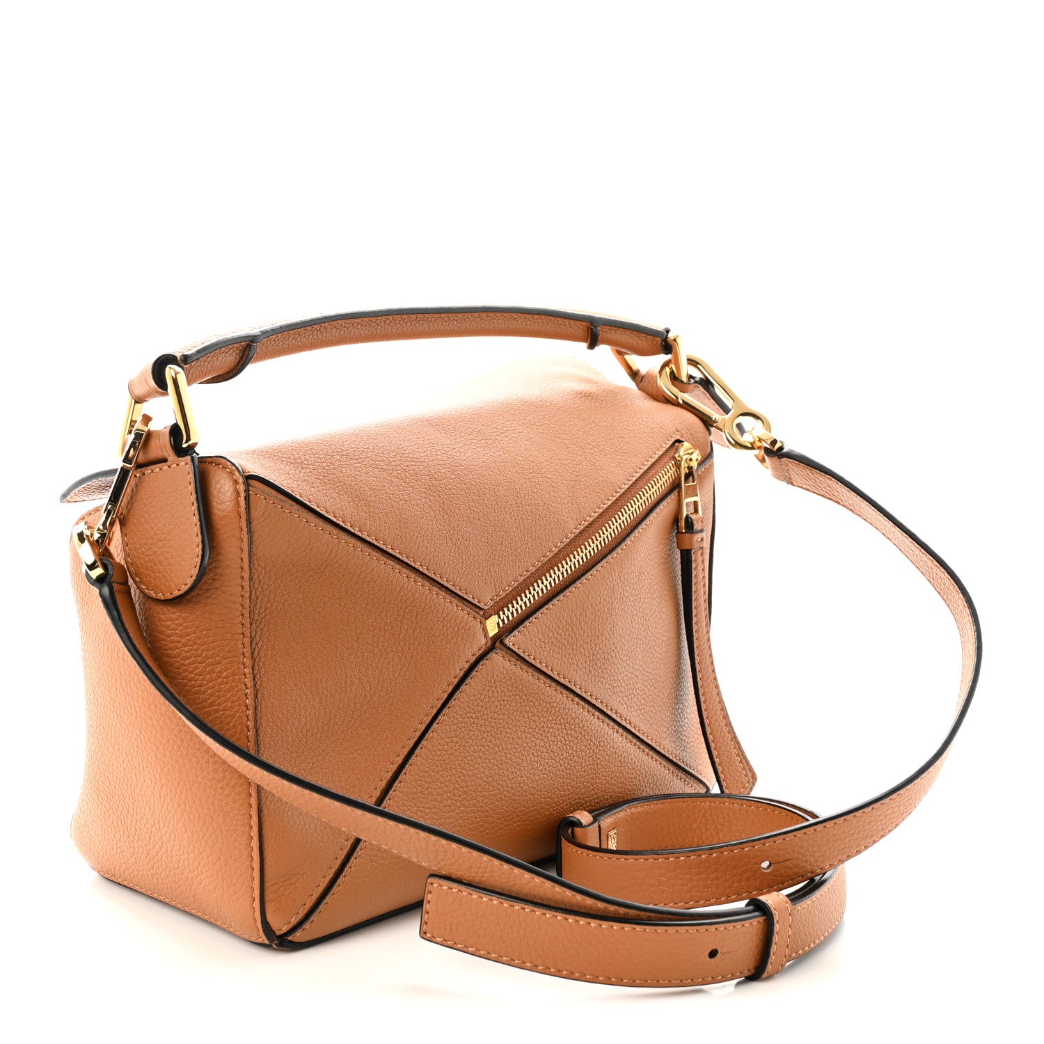 Loewe Grained Calfskin Small Puzzle Bag Tan 3 of 9