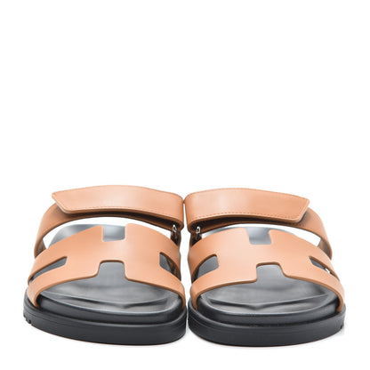 Hermes Calfskin Womens Chypre Sandals 36.5 Gold 2 of 7