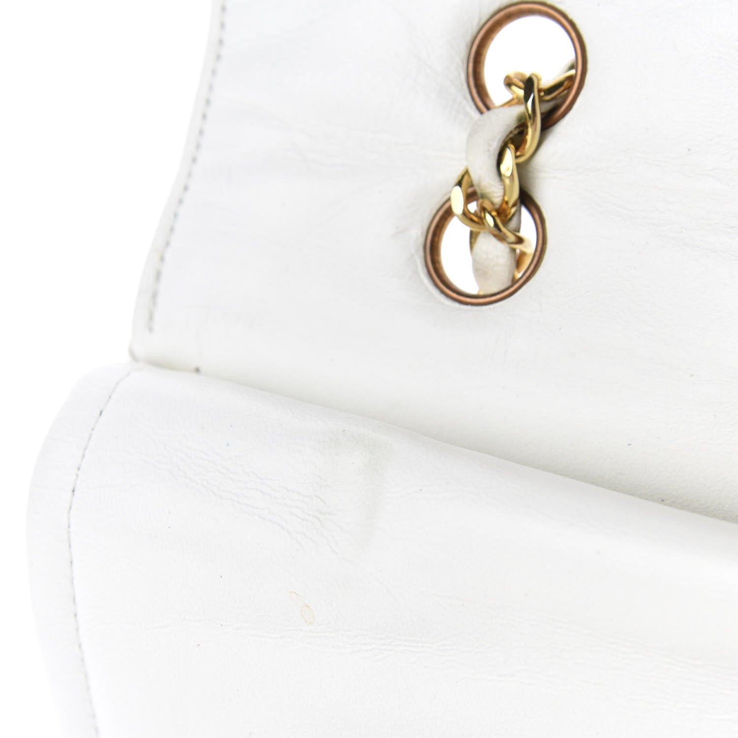 Chanel Lambskin Quilted Medium Double Flap White 10 of 21