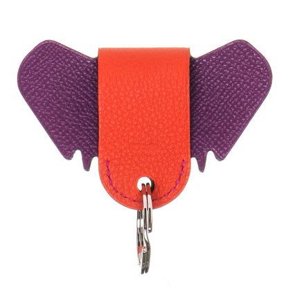 Hermes Togo Epsom Petit H Elephant Key Poppy Anemone 1 of 6