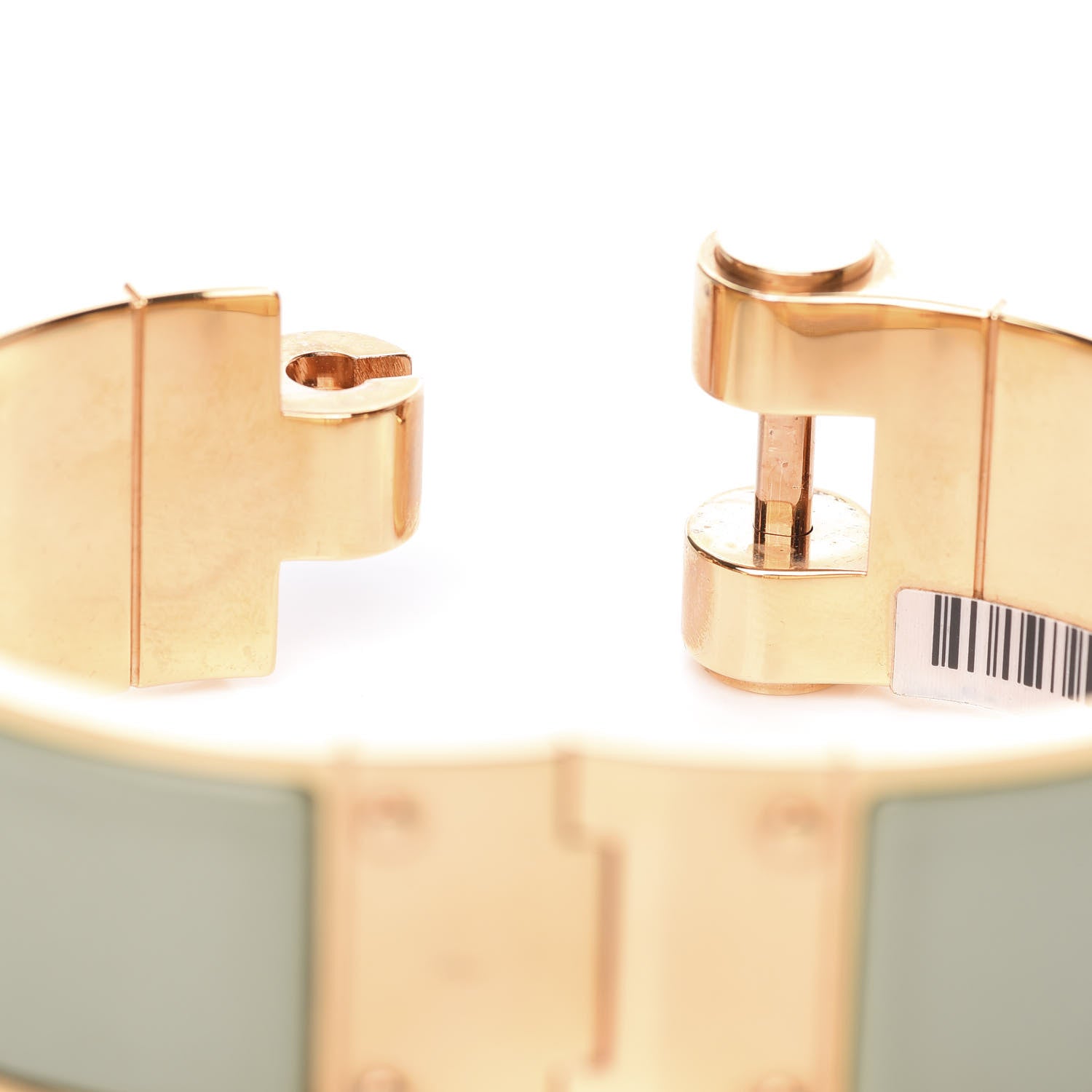 Hermes Enamel Charniere Uni Wide Hinged Bracelet M Sauge 4 of 6