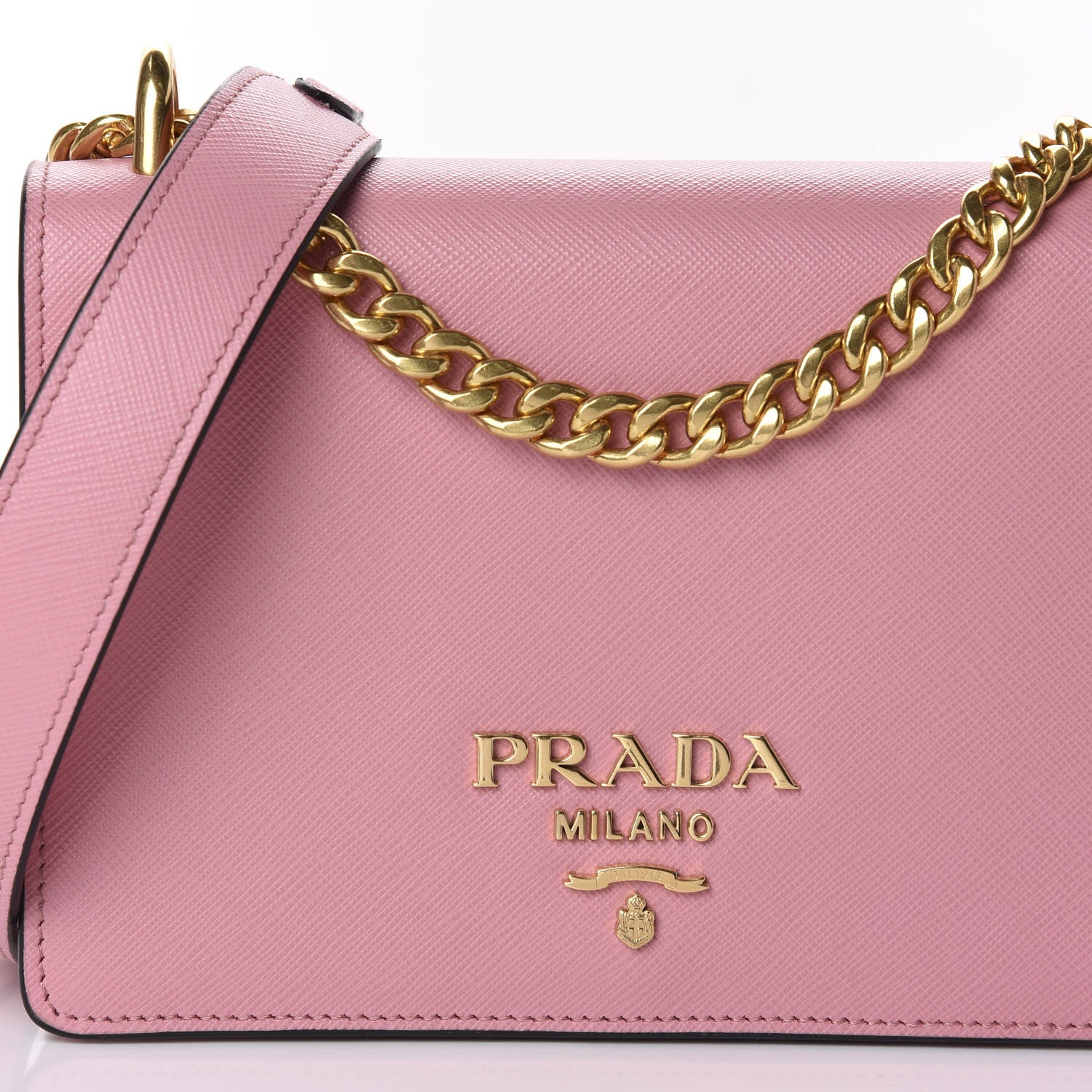 Prada Saffiano Soft Calfskin Chain Crossbody Bag Petalo 9 of 9