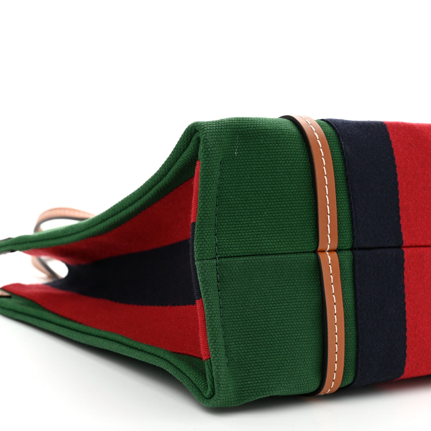 Gucci Canvas Calfskin Web Small Interlocking G Tote Bag Green Red 9 of 10