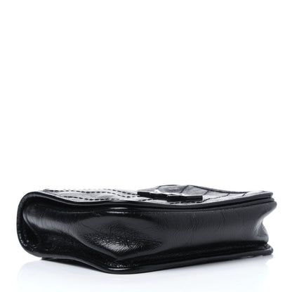 Saint Laurent Crinkled Calfskin Matelasse Monogram Niki Chain Wallet Black 6 of 33