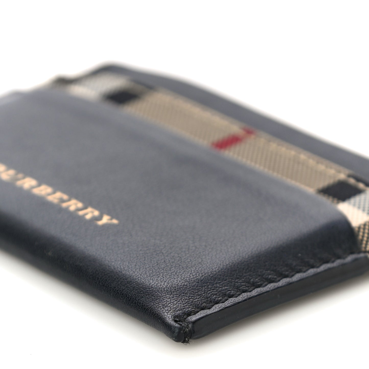 Calfskin Horseferry Check Izzy Card Case Black