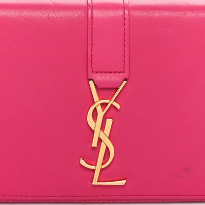 Saint Laurent Calfskin Monogram Zip Around Wallet Fuchsia 7 of 9