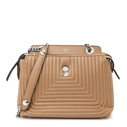 Fendi Shiny Nappa Trapuntata Small DotCom Click Chain Satchel Cuoio 1 of 17