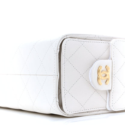 Chanel Caviar Quilted Mini Chanel 25 Handbag White 10 of 11