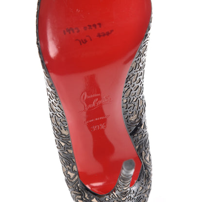 Christian Louboutin Patent Lace Glitter So Pretty 120 Pumps 39.5 Black 8 of 16